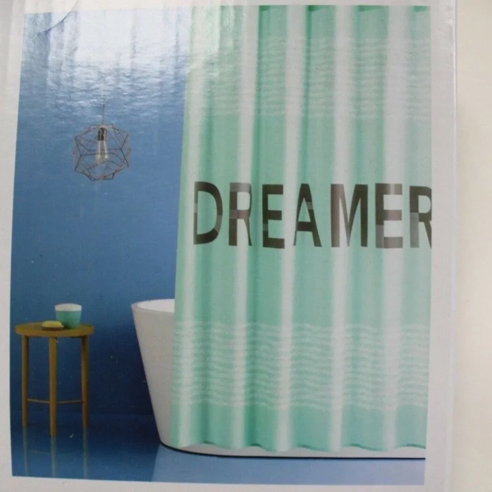 Room Essentials DREAMER Fabric Shower Curtain Mint Green